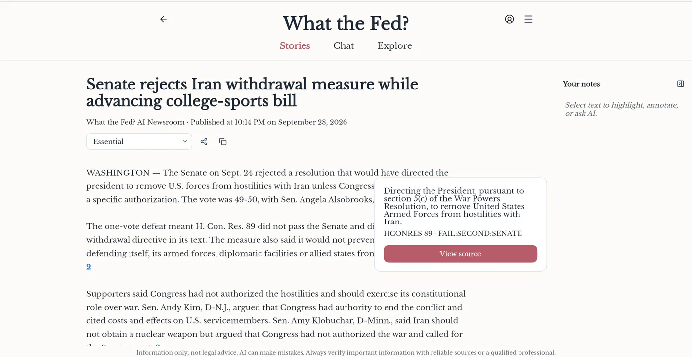 What the Fed citation preview for a congressional resolution.